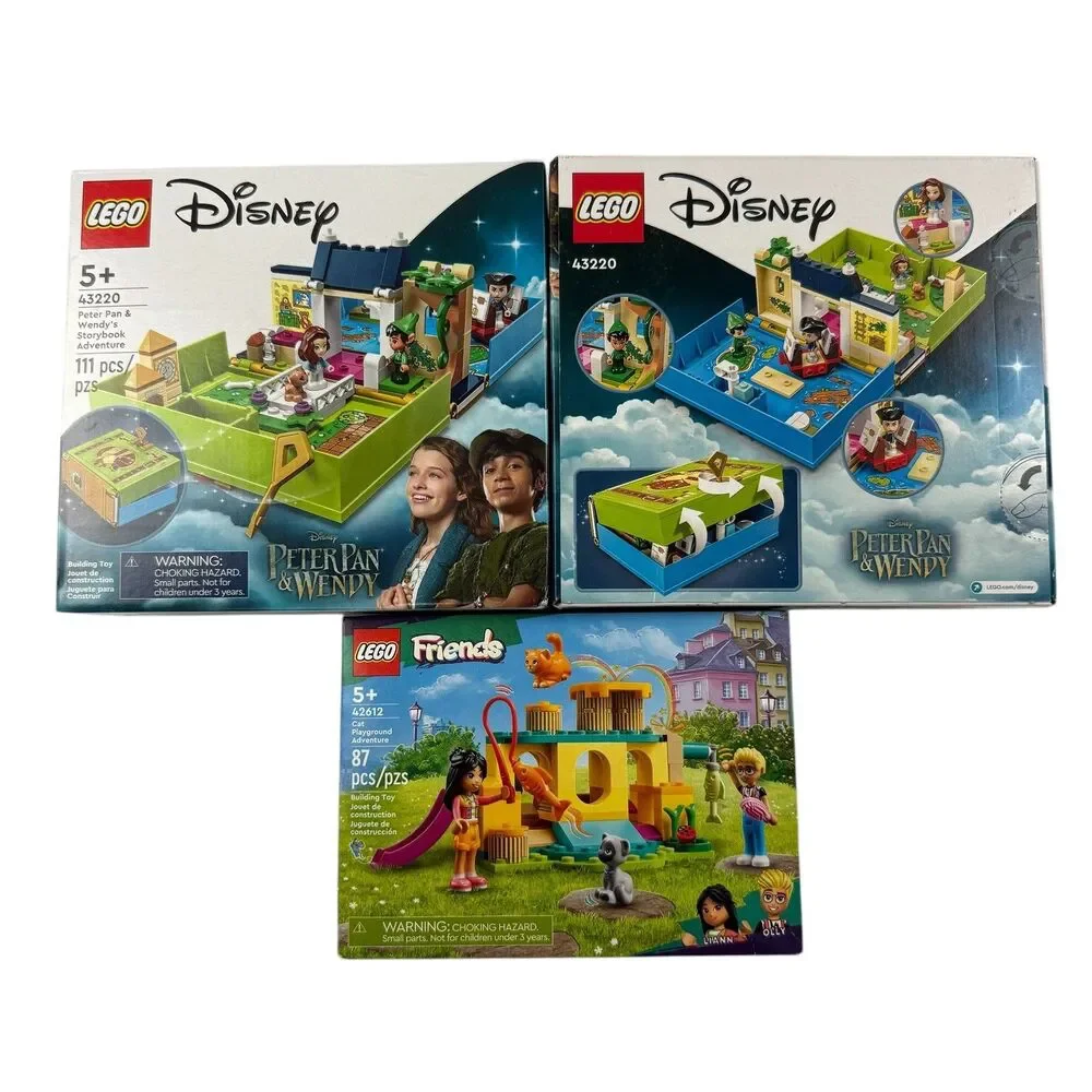 NEW 3 Sets 43220 Lego Disney Peter Pan Wendy Cat Playground Adventure 42612 Lot